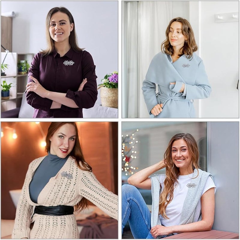 16 قطعة من أزرار الخياطة الفضية اللؤلؤية ذات الطراز الصيني للحرف اليدوية DIY والملابس التقليدية - Image 4